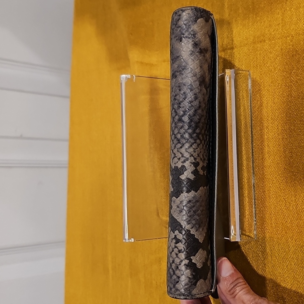 Coach Slim Envelope Wallet Python Leather Silver … - image 14